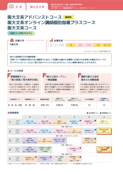 河合塾大学受験科入塾案内_近畿版